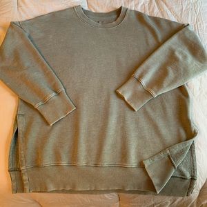 Aerie olive green crew neck sweatshirt